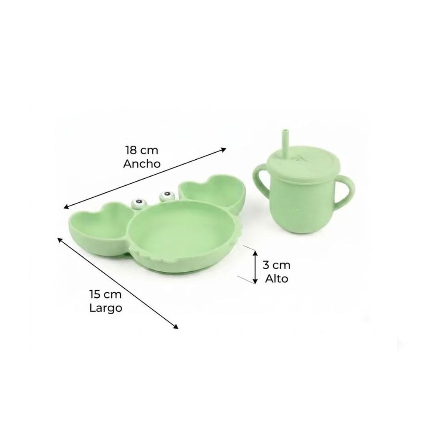 Set Alimentacion Bebe Silicona Plato Cangrejo image number 4.0