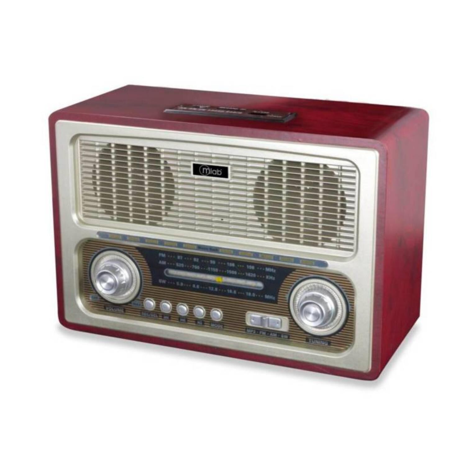 Radio Parlante Bluetooth Aux Usb Fm Am Sw Vintage Retroradio image number 1.0