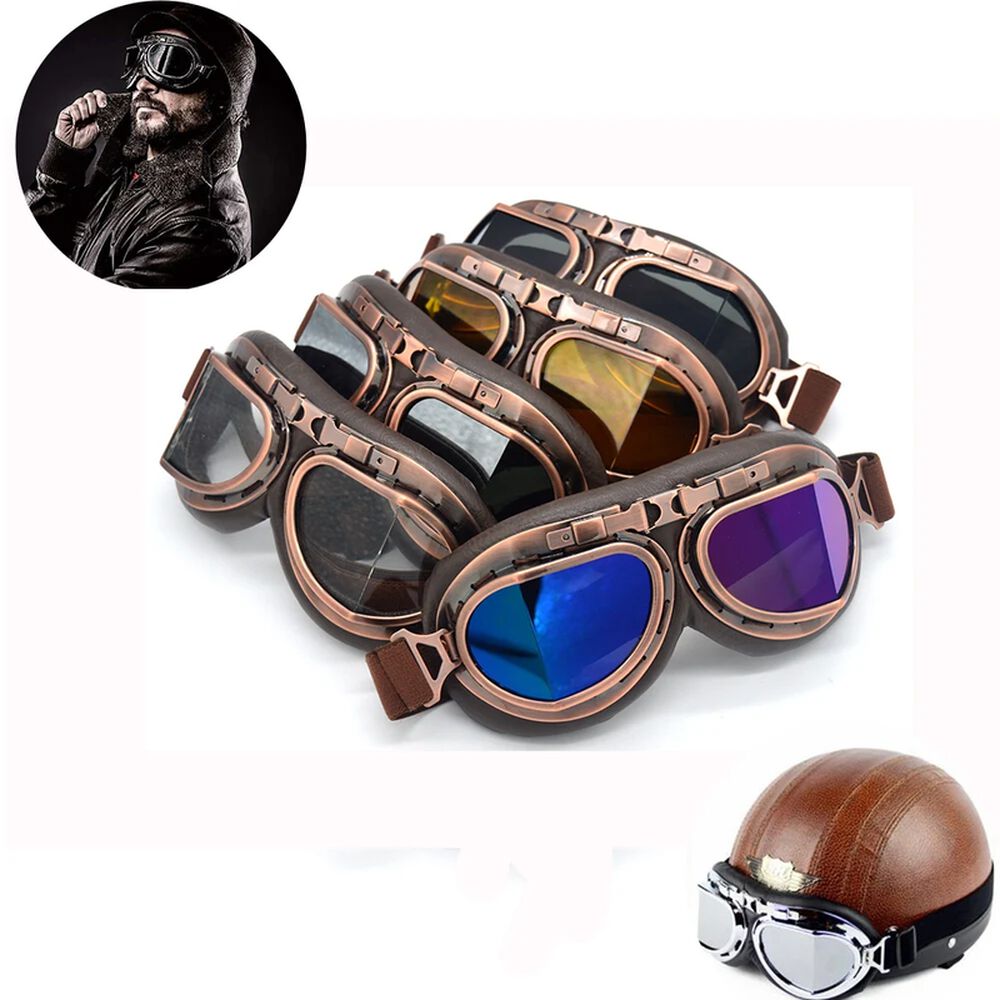 Cosplay Gafas De Moto Vintage Piloto Steampunk image number 0.0