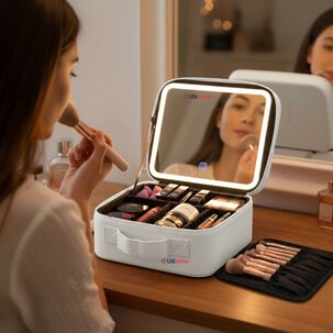 Malet&iacute;n De Maquillaje Con Luz Led Y Espejo Estuche De Maquillaje Organizador