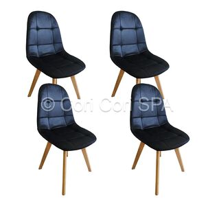 Pack 4 Sillas Capitonne Velvet Negro