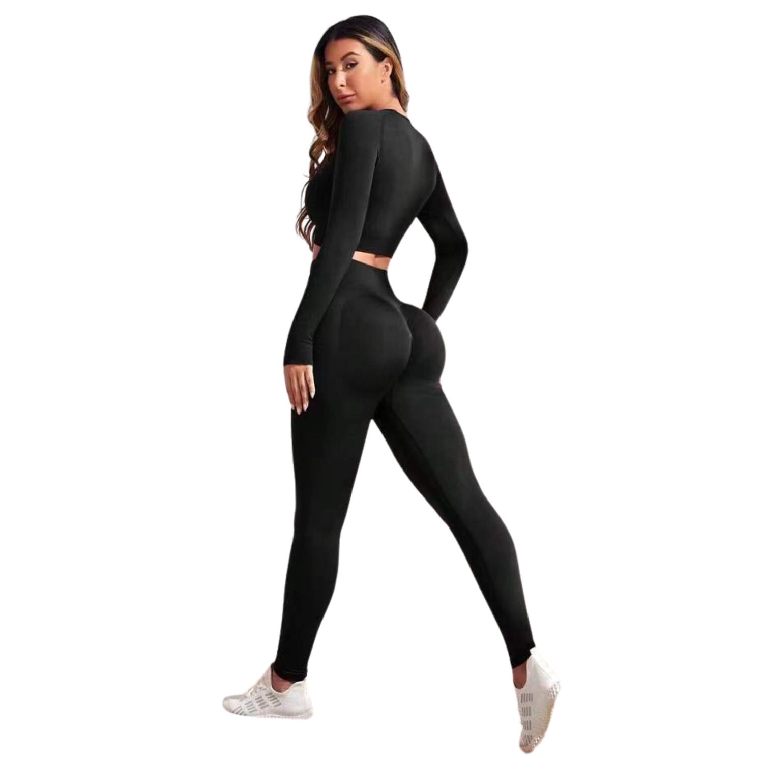 Conjunto Push Up Manga Larga Tiro Alto Sukha Negro image number 0.0