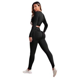 Conjunto Push Up Manga Larga Tiro Alto Sukha Negro