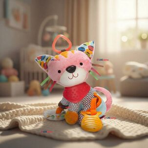 Juguete Peluche Animales Sensorial Con Mordedor Y Sonajero Dise&ntilde;o Gatico Ni&ntilde;a Y Ni&ntilde;o