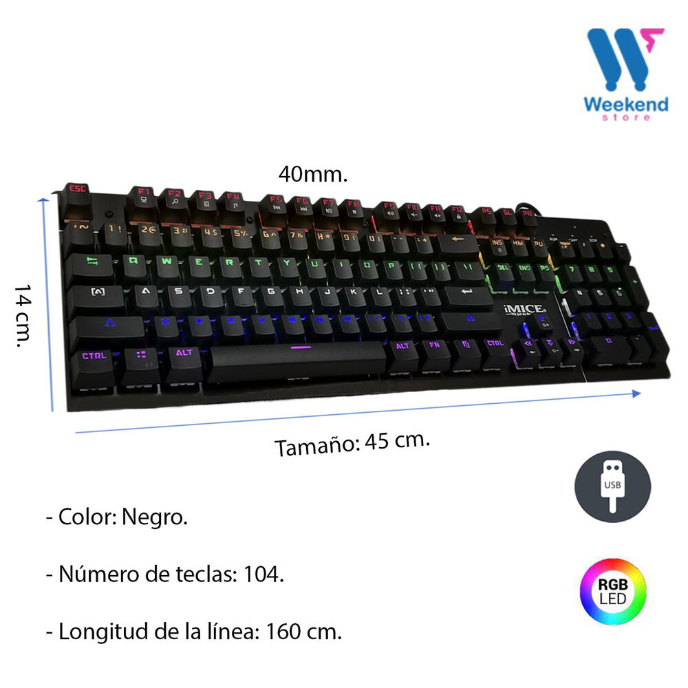 Pack Imice Gamer Teclado MK-X80 + Mouse X6 3200 + Mousepad S image number 3.0