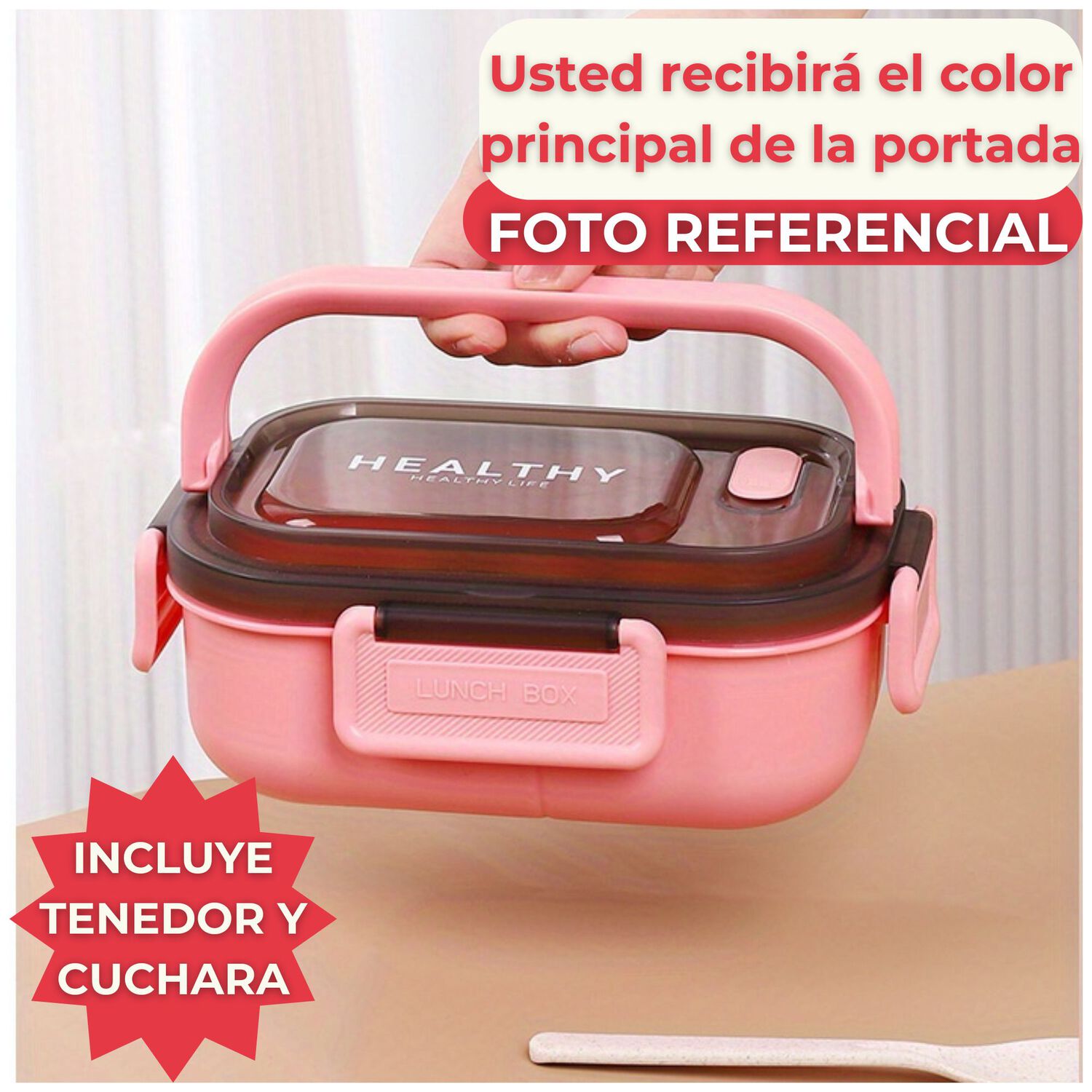 Fiambrera Bento Box Contenedor 1200 Ml + Salsera T&aacute;per Pl&aacute;stico Purple image number 6.0