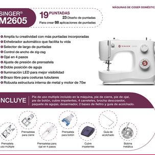 M&aacute;quina De Coser Recta Zig Zag Singer M2605