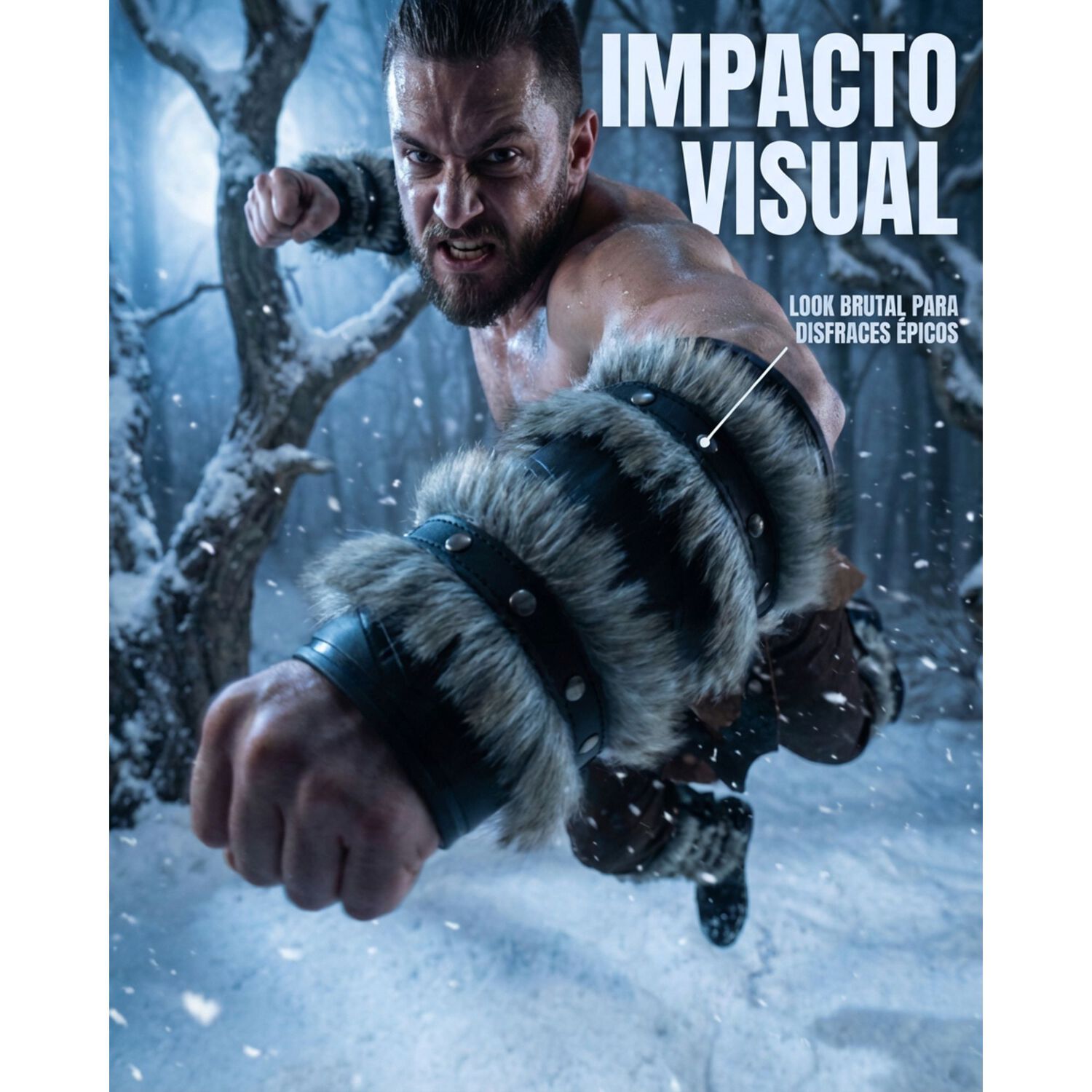 Disfraz Brazalete Armadura Lobo Vikingo image number 14.0