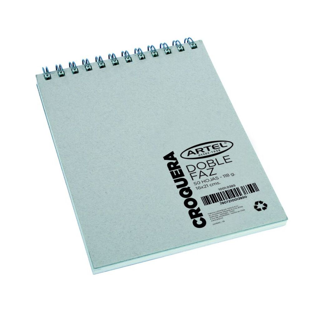 Croquera Doble Faz Espiral 50 Hojas 16x21cm. Artel image number 0.0