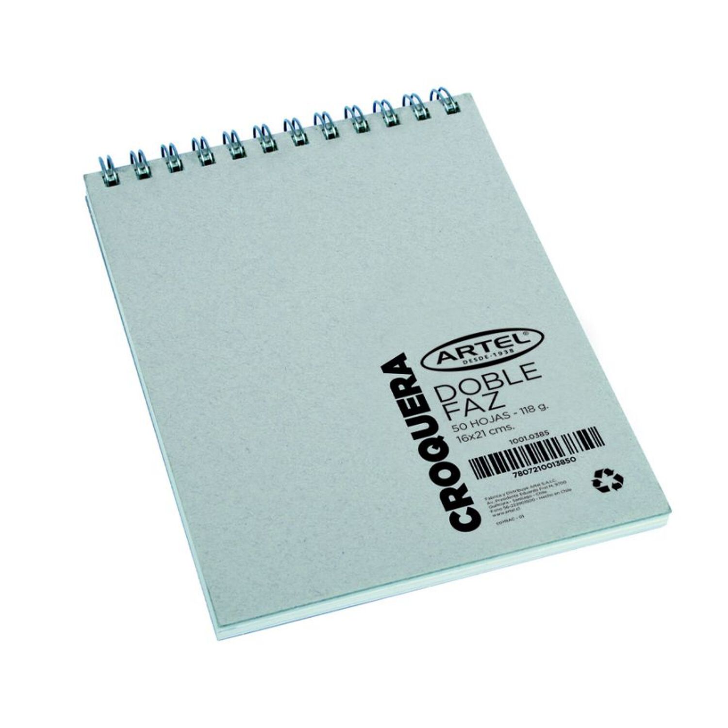 Croquera Doble Faz Espiral 50 Hojas 16x21cm. Artel image number 0.0