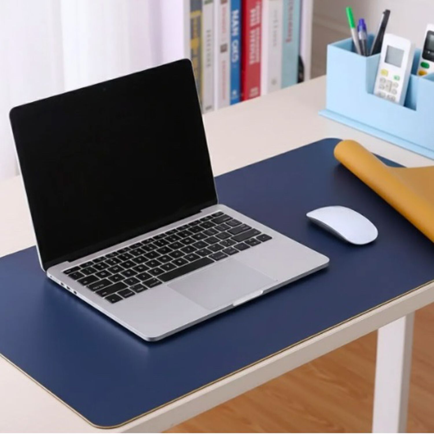 Alfombrilla Mousepad De Cuero Azul image number 3.0