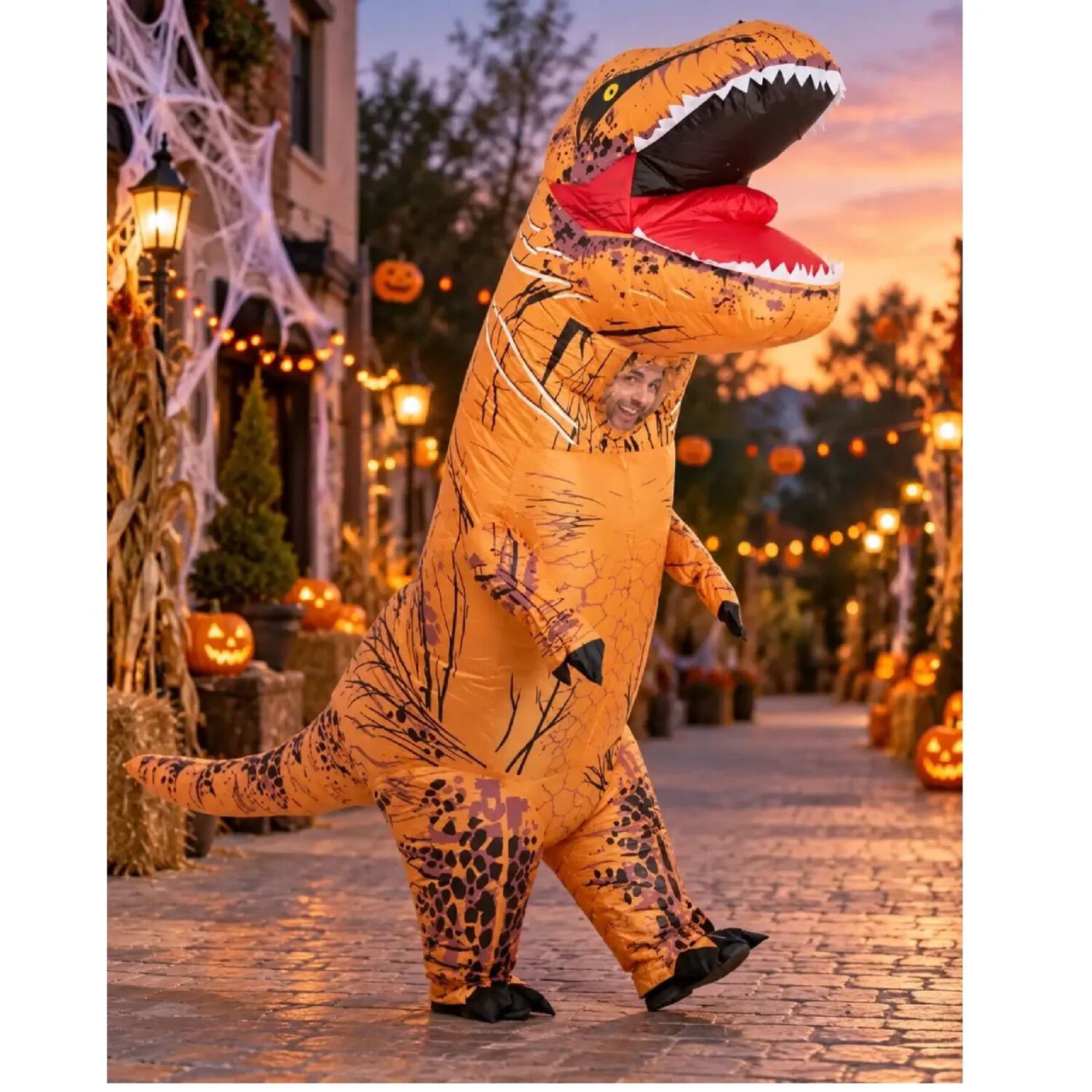 Disfraz Inflable Dinosaurio T-rex Adulto 1,60 A 1,90 M. image number 1.0