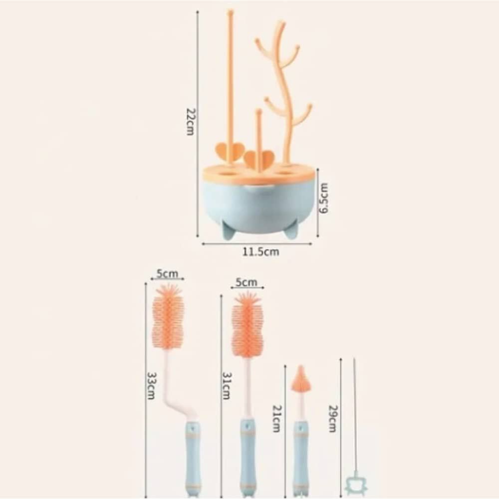 Set Cepillo De Silicona Limpiadores Mamadera Con Escurridor image number 3.0