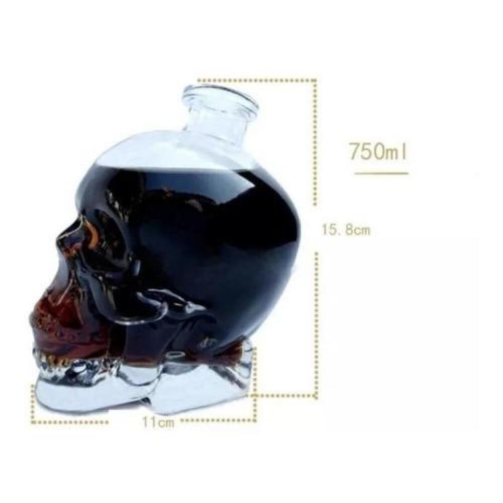 Botella Calavera Vidrio Craneo Vodka Whisky 750 Ml image number 1.0