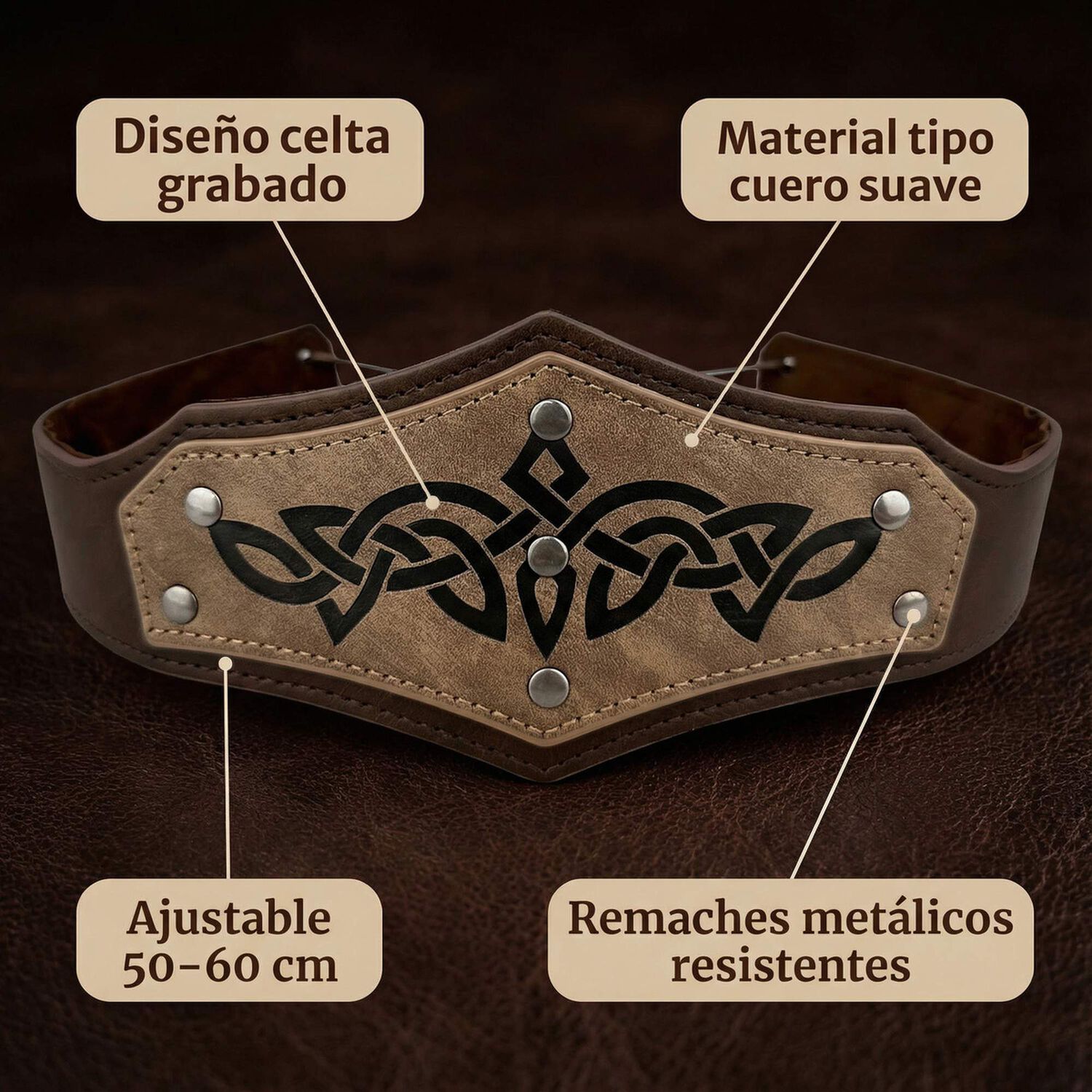 Tiara Vikinga Medieval Celtas En Relieve Ajustable image number 7.0