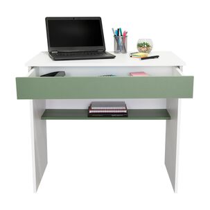 Escritorio Con 1 Cajon 73x80x49,8 Cm Blanco Y Aguamarina
