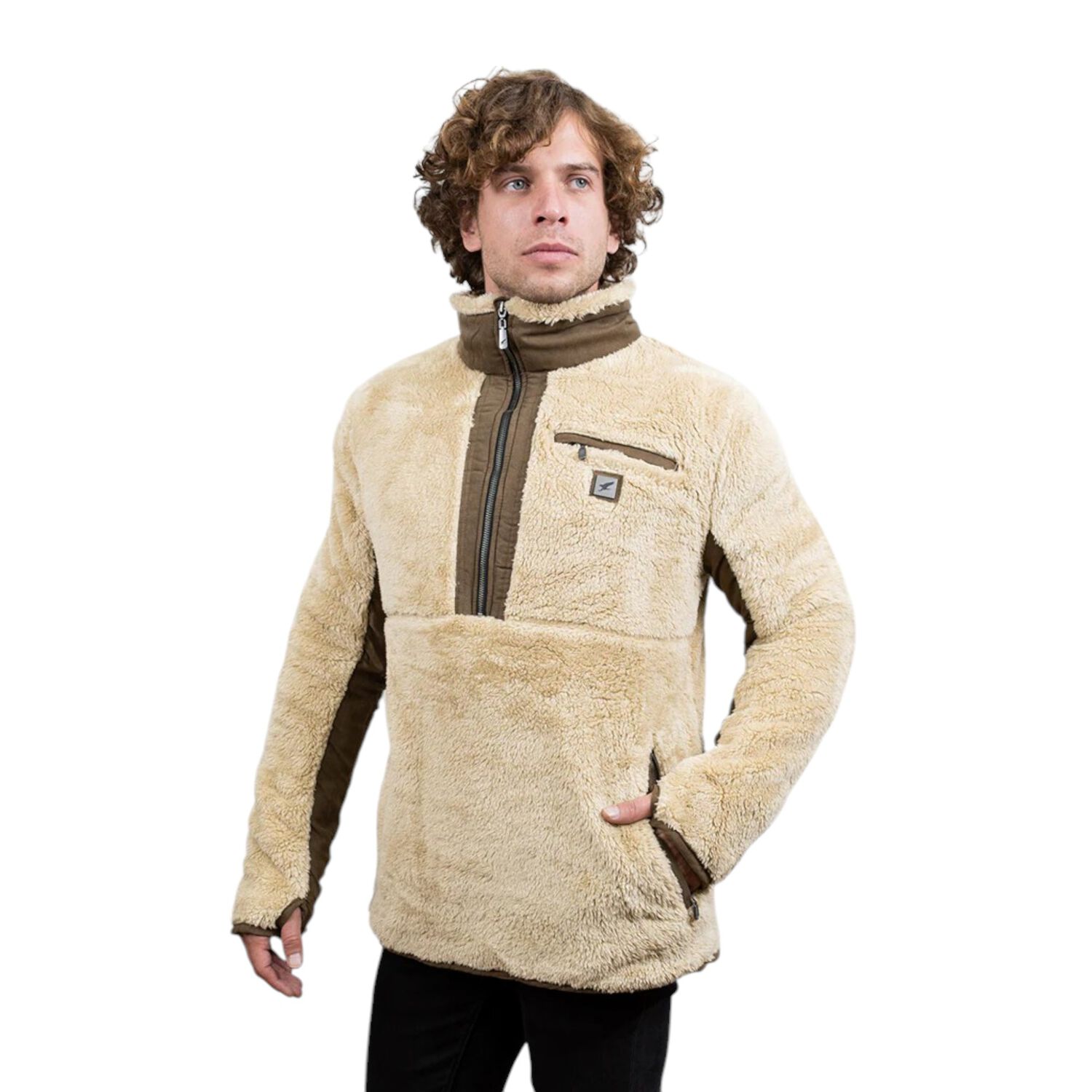 Poler&oacute;n Shaggy Lander Taupe Hombre Falcone image number 2.0