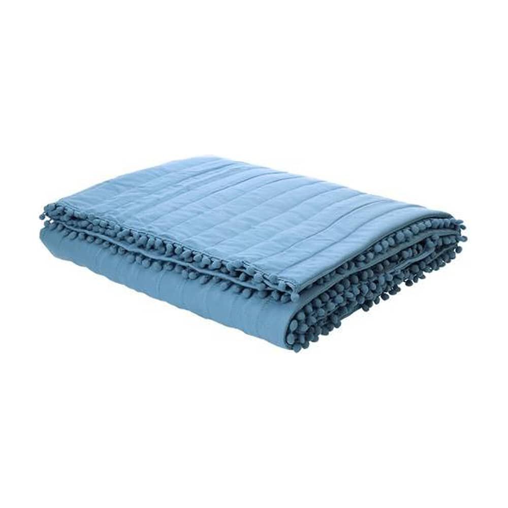 Quilt Andes Pom Pom Azul 2 Plazas image number 2.0