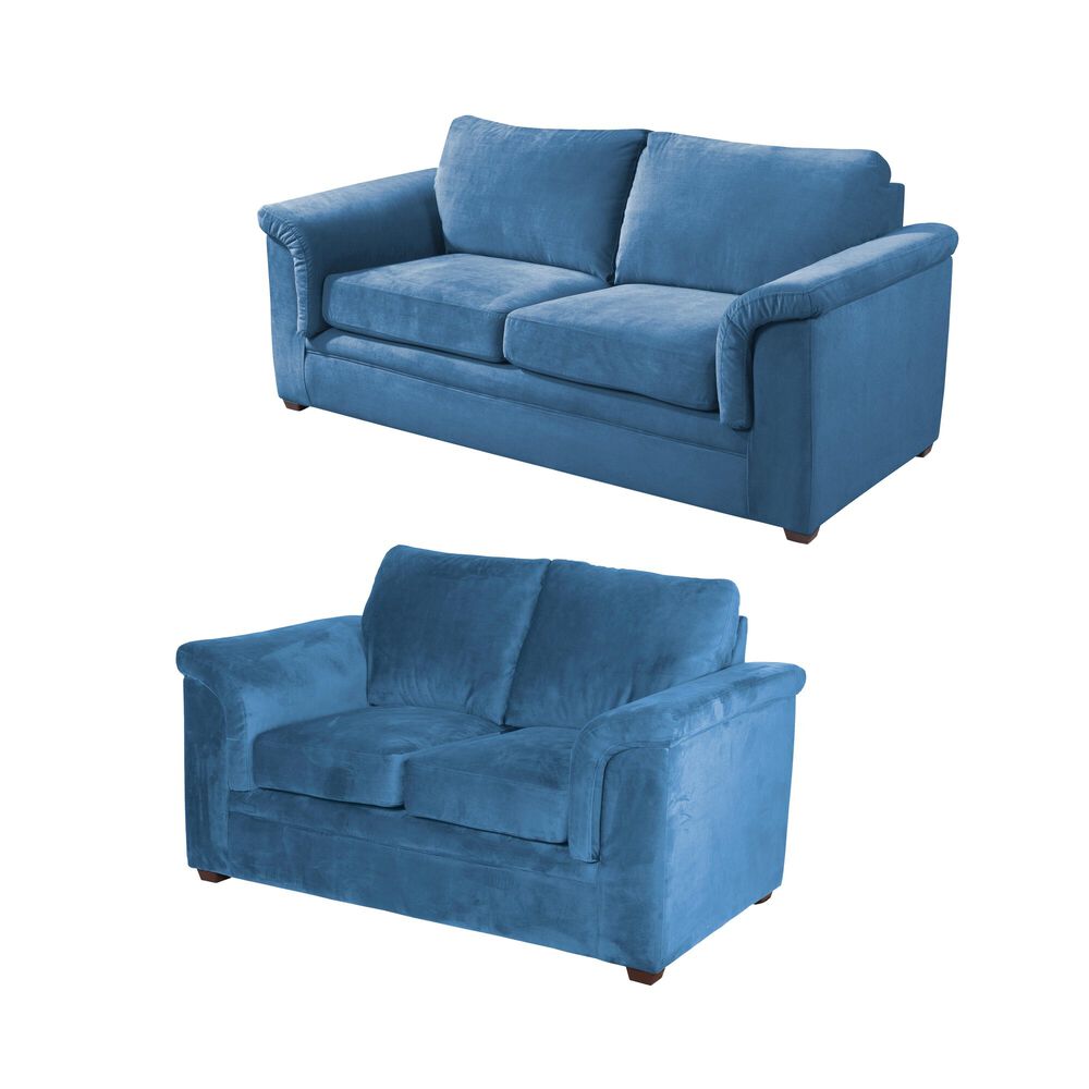 Living Ancona 3-2 Tela Velvet Azul Petroleo image number 1.0