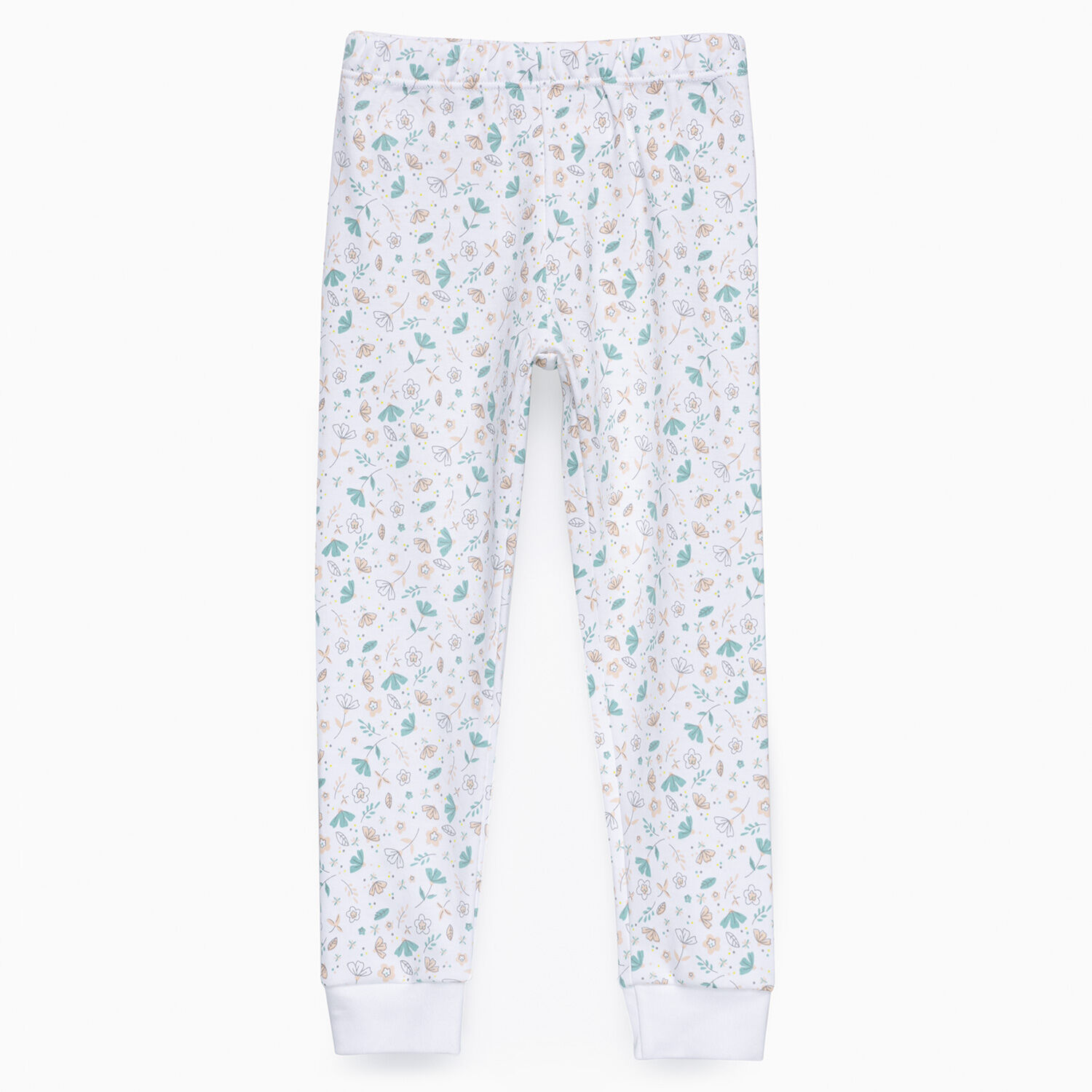 Pijama Blanco Hojas Colores Algod&oacute;n Peruano image number 5.0