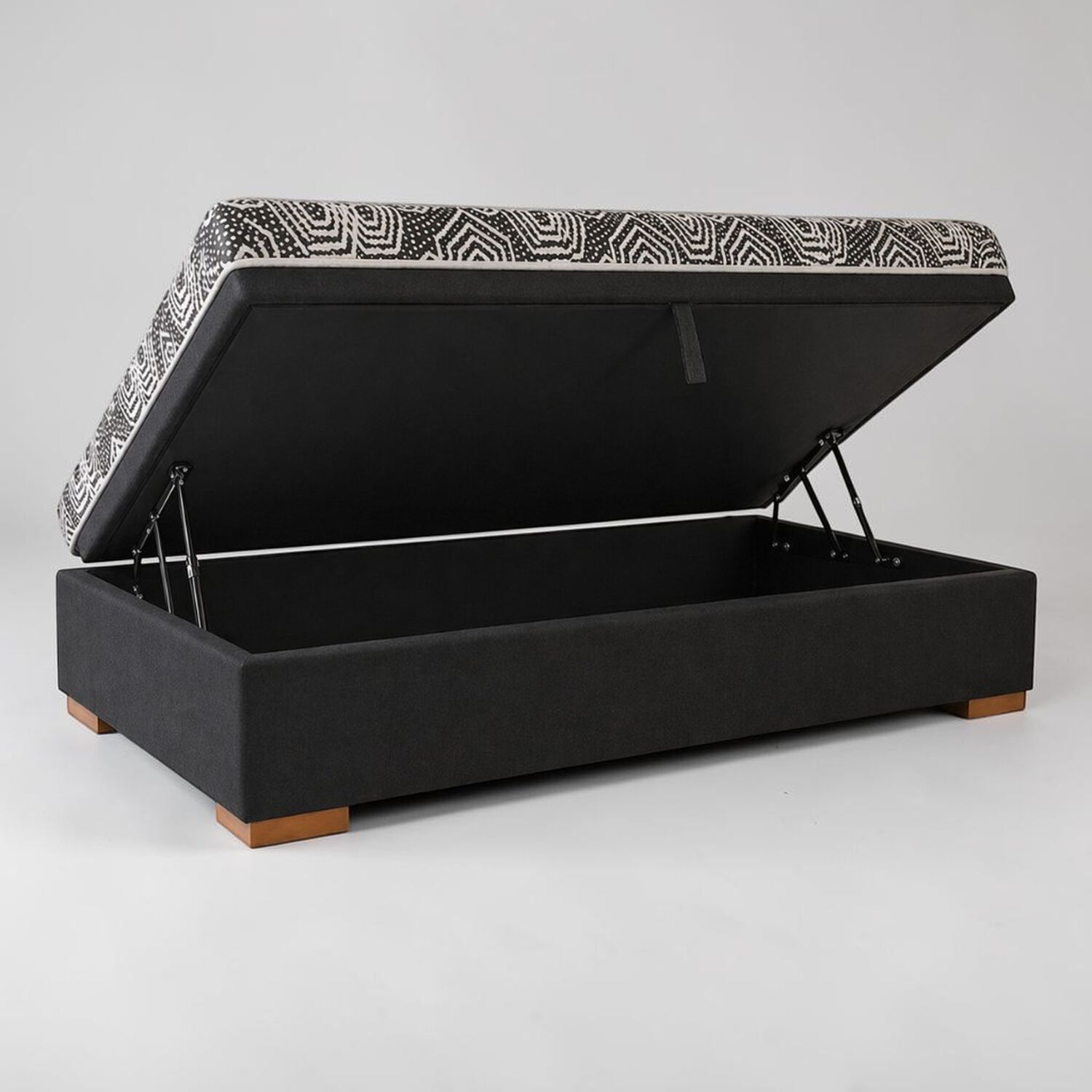 Cama Baul 1 Plaza L190 Cm + Colchon Modelo Ideal / Con Patas De 4.5 Cm (negro) image number 1.0