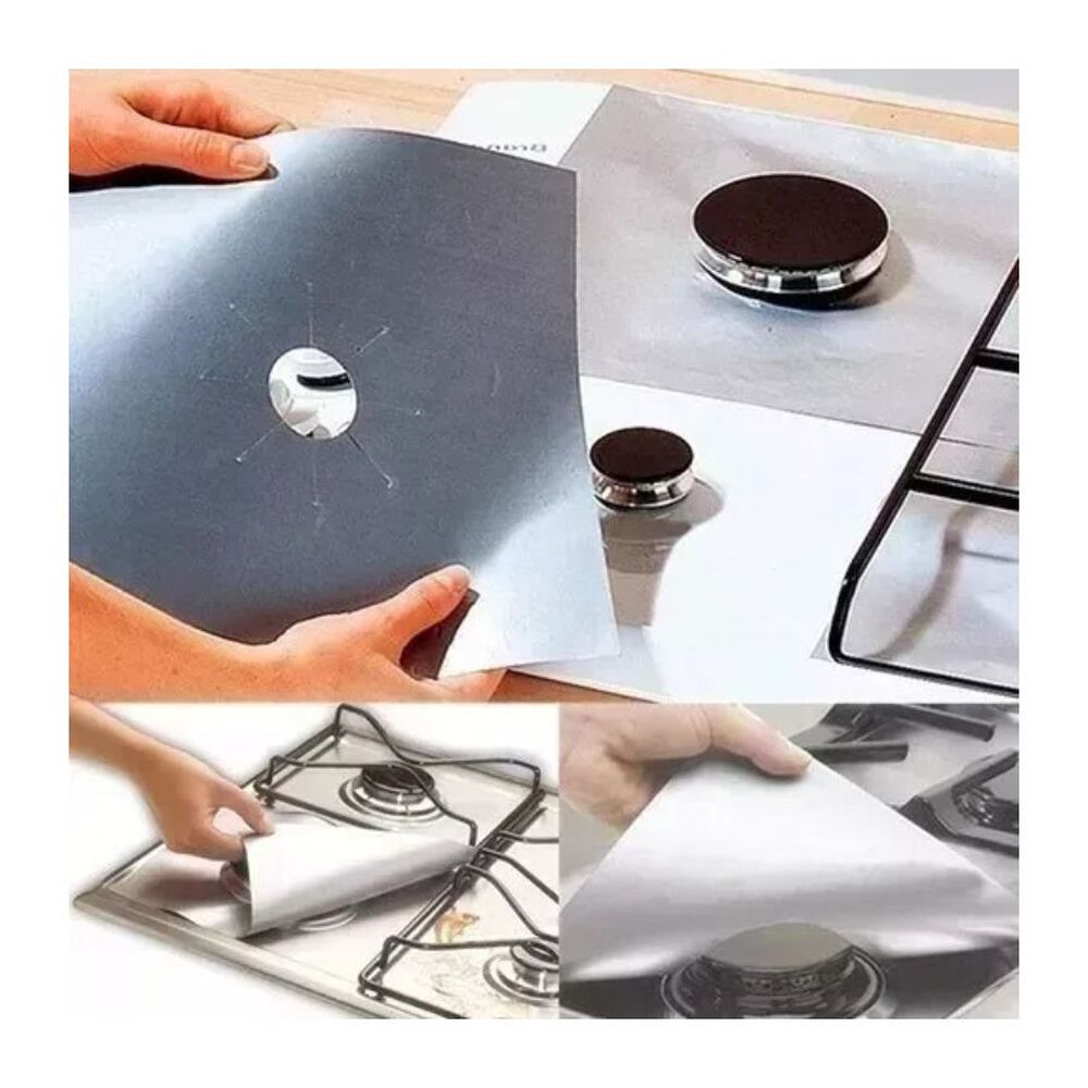 Pack 4 Papel Aluminio Laminas Protector Cocina Estufa Fogón image number 2.0