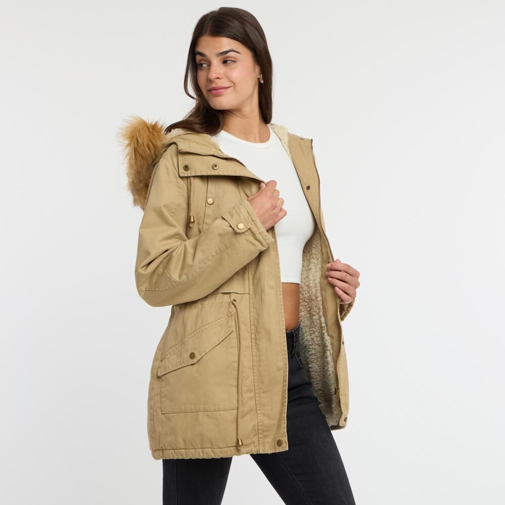 Chaqueta Regular Cuello Alto Con Capucha Con Piel Mujer Rolly Go image number 2.0