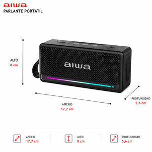 Parlante Inal&aacute;mbrico Bluetooth Port&aacute;til Funci&oacute;n Tws 20w Radio Fm Awq5 Negro