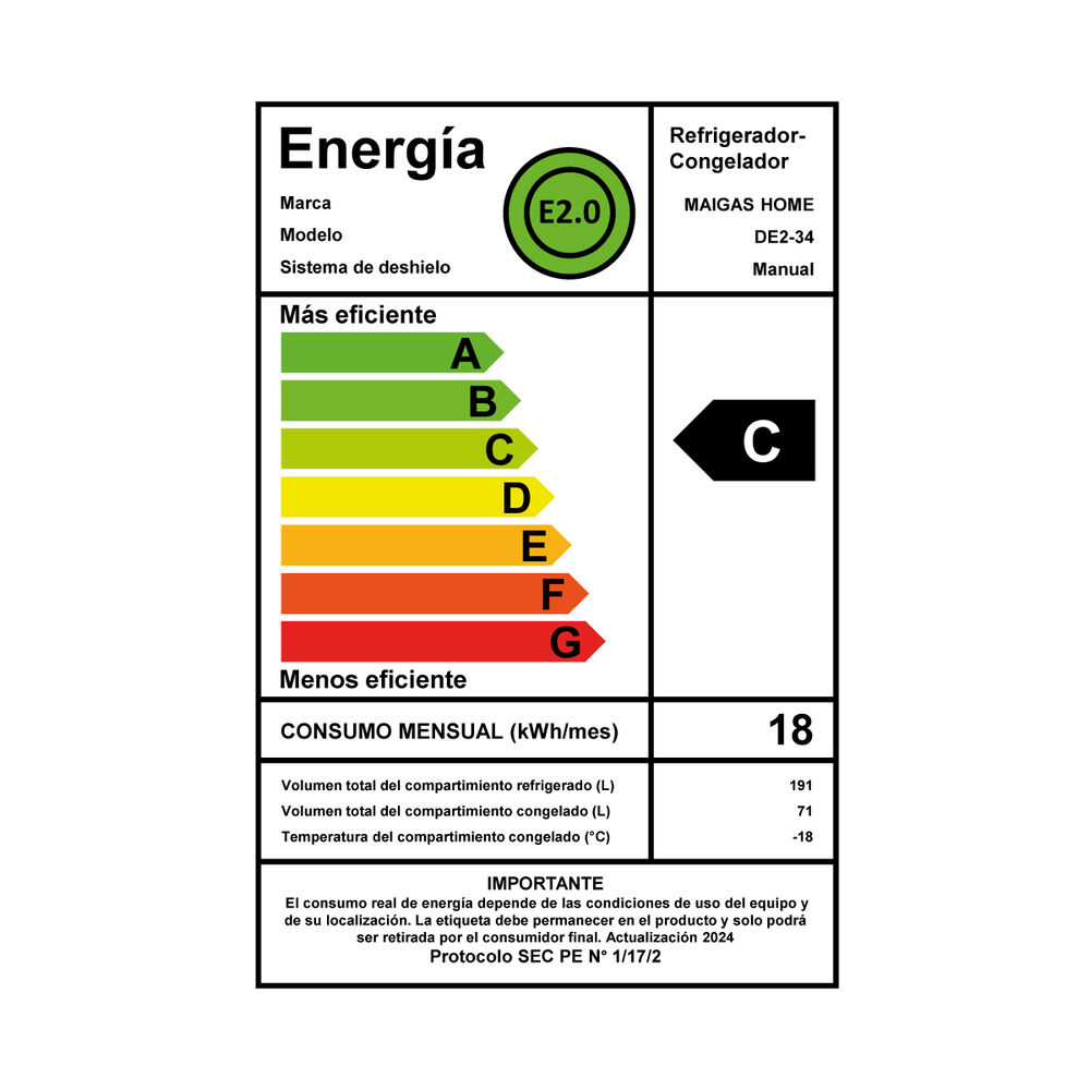 Refrigerador 262 Lts. Fr&iacute;o Directo Bottom Freezer De2-34 image number 4.0