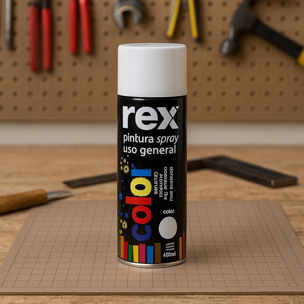 Pintura En Spray Uso General Secado R&aacute;pido Rex 400ml Blanca image number 2.0