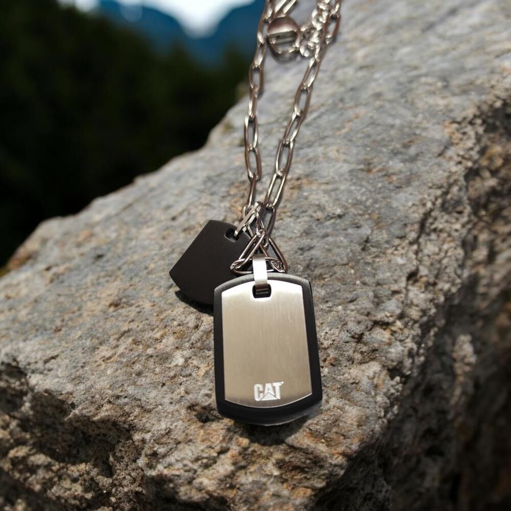 Cadena De Hombre Cat J003n00121 Plateado-negro image number 2.0