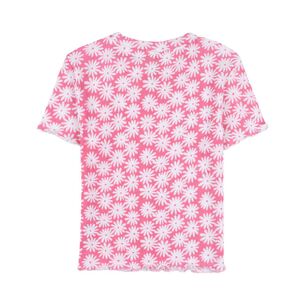 Polera Crop Estampada Manga Corta Cuello Redondo Mujer Freedom