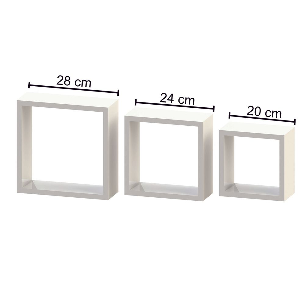 Repisa De 3 Cubos Decorativos 28-24-20cm Blancos - Brasforma image number 0.0