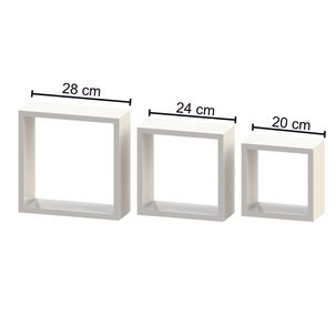 Repisa De 3 Cubos Decorativos 28-24-20cm Blancos - Brasforma
