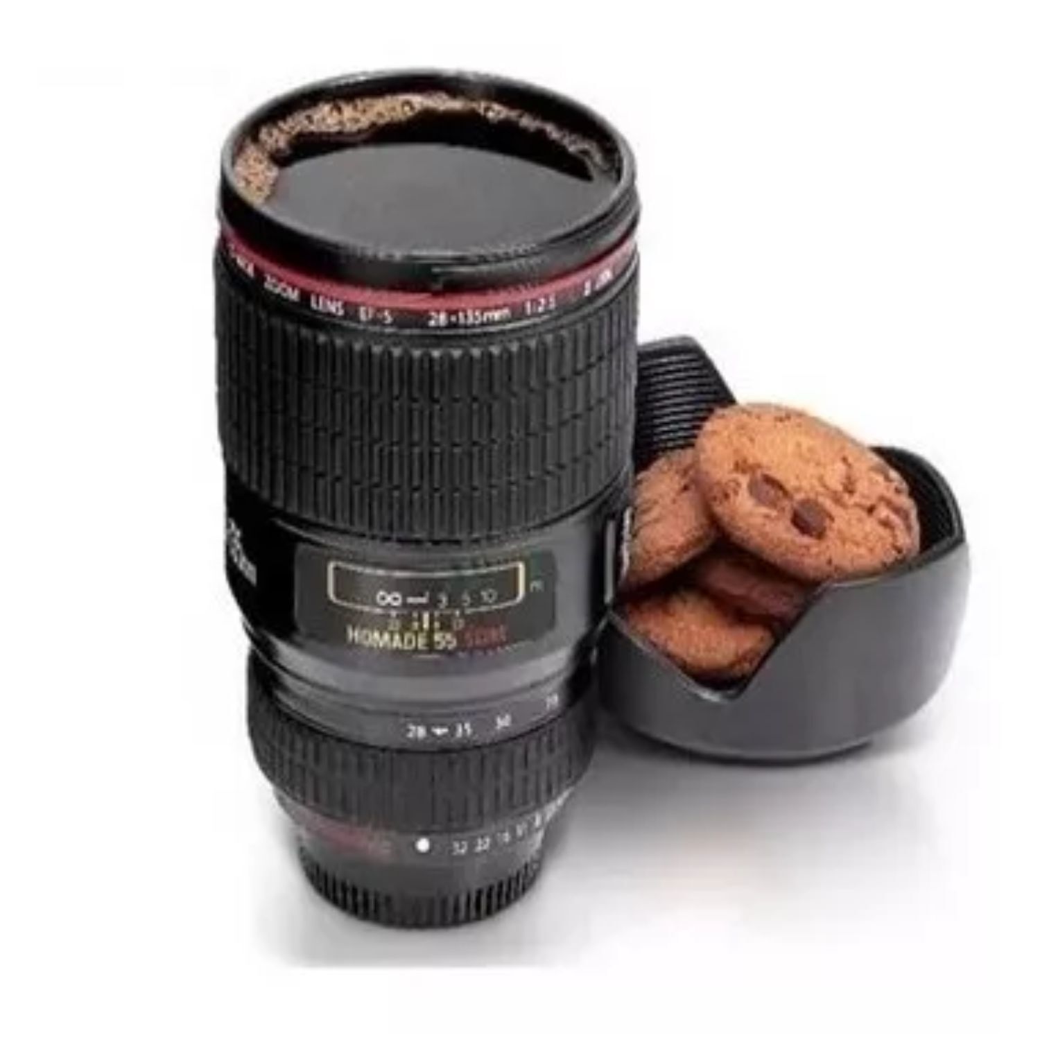 Tazon Mug Tipo Lente De Camara Fotografica Con Tapa Parasol image number 2.0