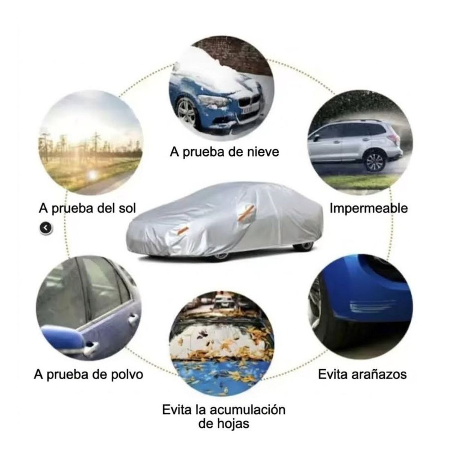 Funda Cobertor Auto Impermeable Con Filtro Talla L image number 2.0