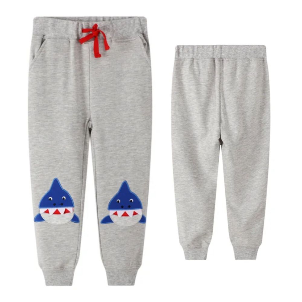 Pantalón Buzo Niño 100% Algodón Jump Kids Gris Claro Tiburones image number 0.0