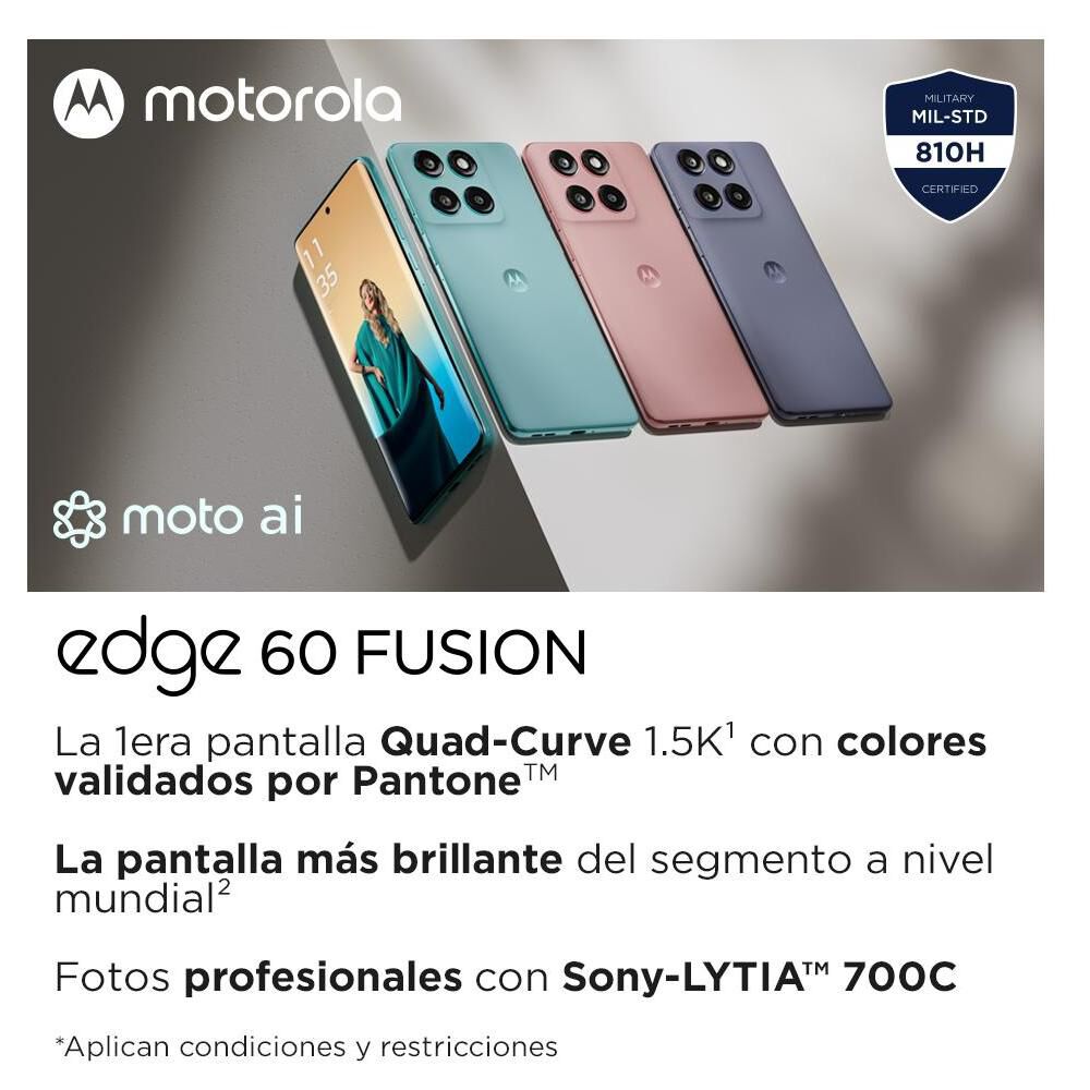 Smartphone Motorola Moto Edge 60 Fusion / 5G / 256 GB / Azul / Liberado image number 6.0