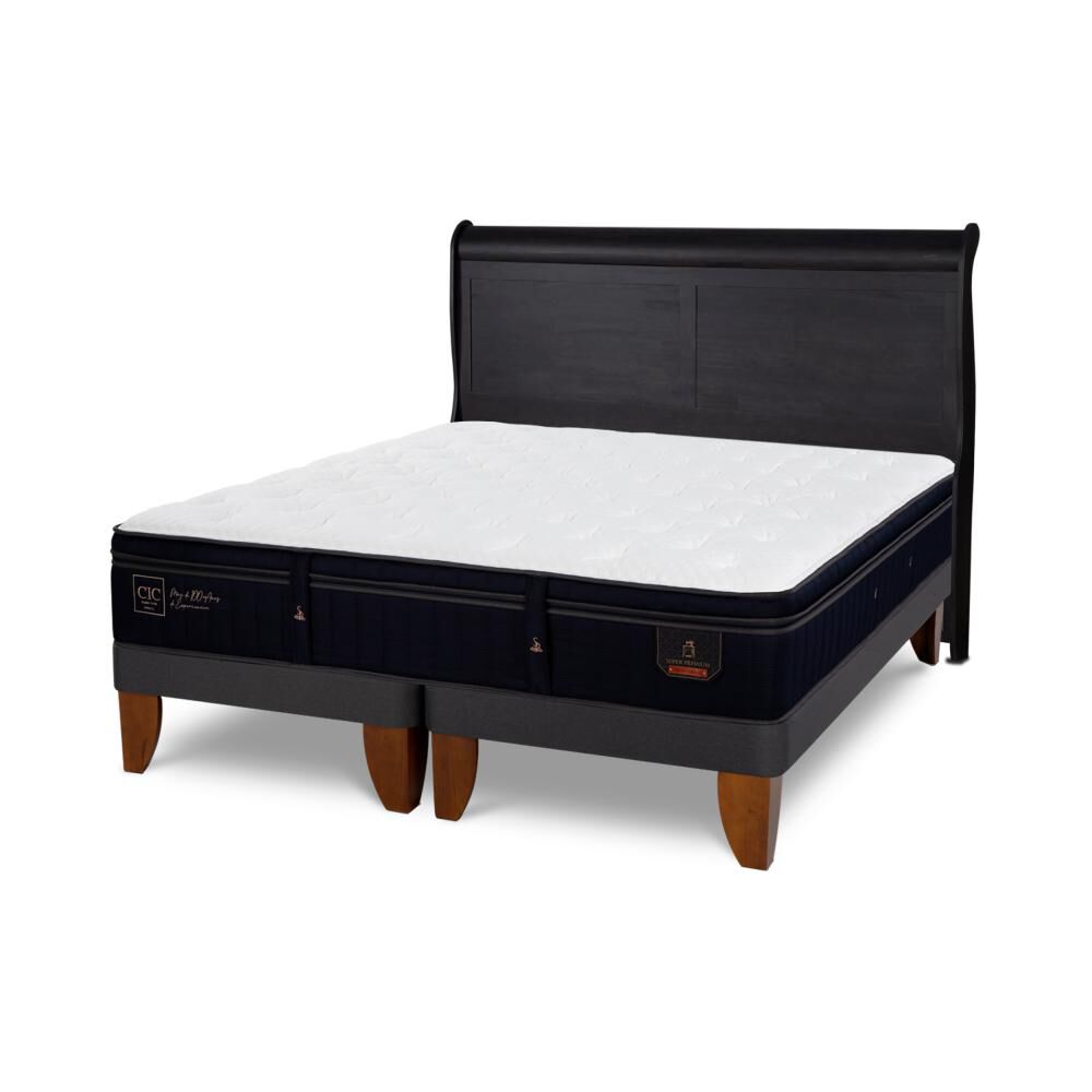 Cama Europea Cic Linea Premium / 2 Plazas / Base Dividida + Respaldo image number 4.0