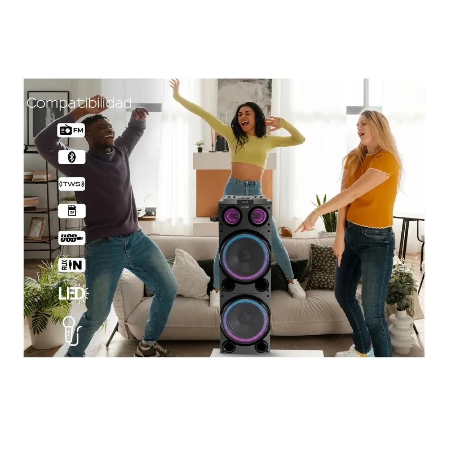Parlante Aiwa Awpoc14 Grande 1500w Pmpo Bluetooth. image number 2.0