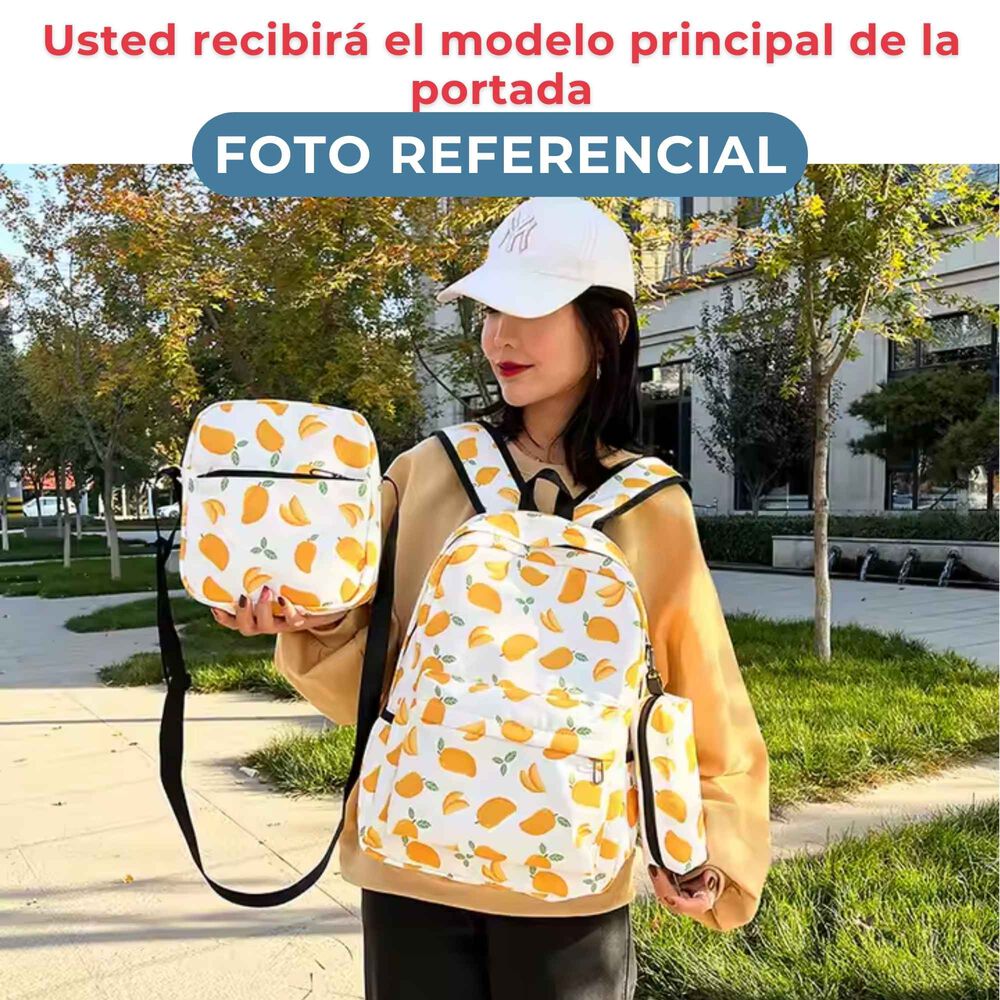 Pack Mochila Lonchera Estuche 43cm Juvenil Y Escolar Avocado White image number 4.0