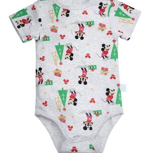 Set 4 Piezas Navidad Gris Mickey Niño 3-6 Meses