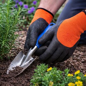 Guante Para Trabajos Jardines Jardineria 24 Cm Naranjo Talla M