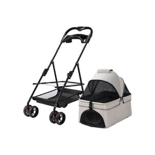 Coche Para Mascotas Perros Gatos 2 En 1 Lubabycas Gris