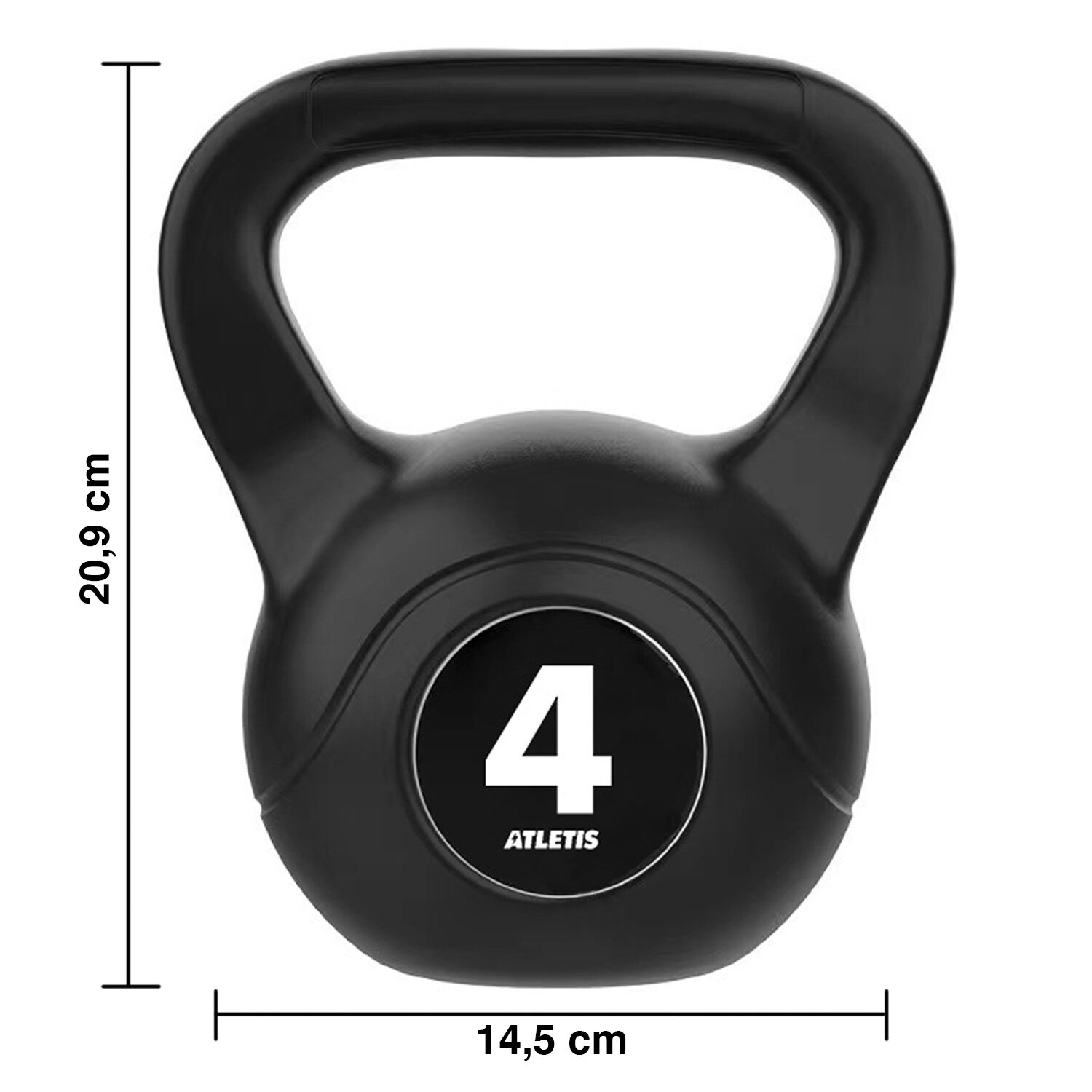 Kettlebell Mancuerna Pesa Rusa Cemento 4 Kg Negro image number 2.0