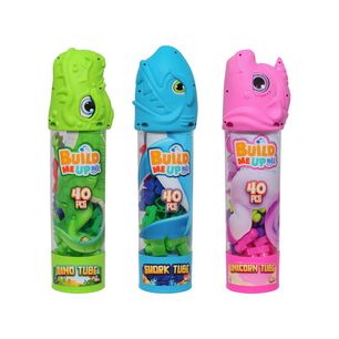 Bloques Maxi 40 Piezas En Tubo Con Figura De Animal Y Exhibidor Happyline