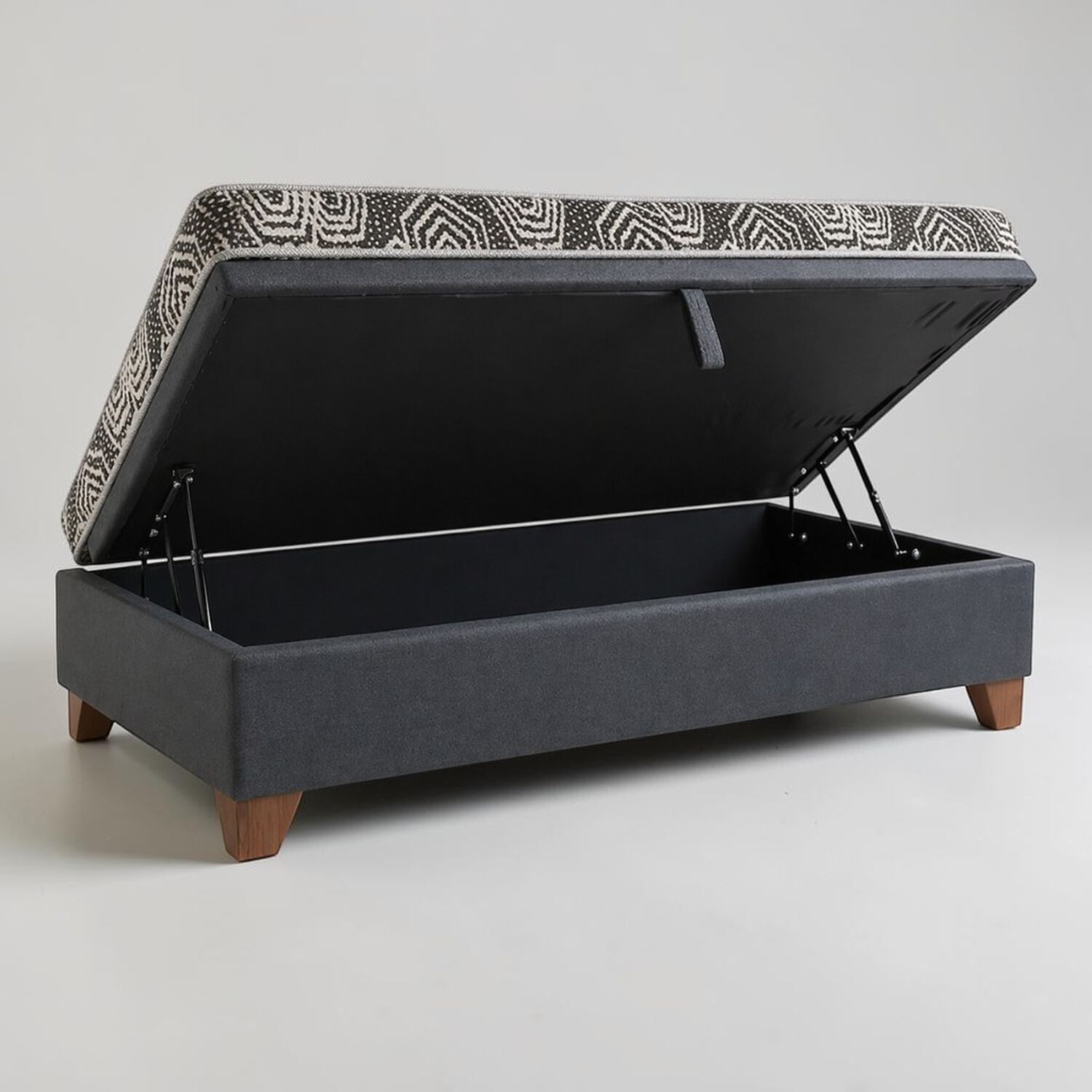 Cama Baul 1.5 Plaza L190 Cm + Colchon Modelo Ideal / Con Patas De 11 Cm (gris) image number 1.0