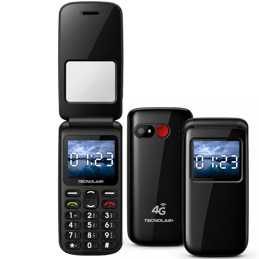 Tel&eacute;fono Senior Adulto Mayor Tipo Almeja Modo S.o.s 4g 456bk image number 0.0