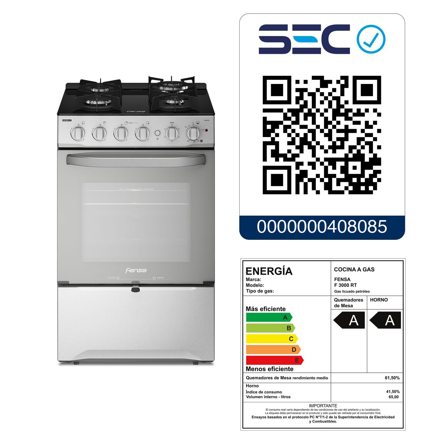 Cocina Fensa 4 Platos Experience Con Vaporbake F 3000 Rt image number 13.0