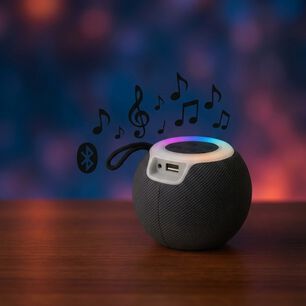 Mini Parlante Bluetooth Port&aacute;til Yx4138 Con Luces Led Y Radio Fm Color Negro.